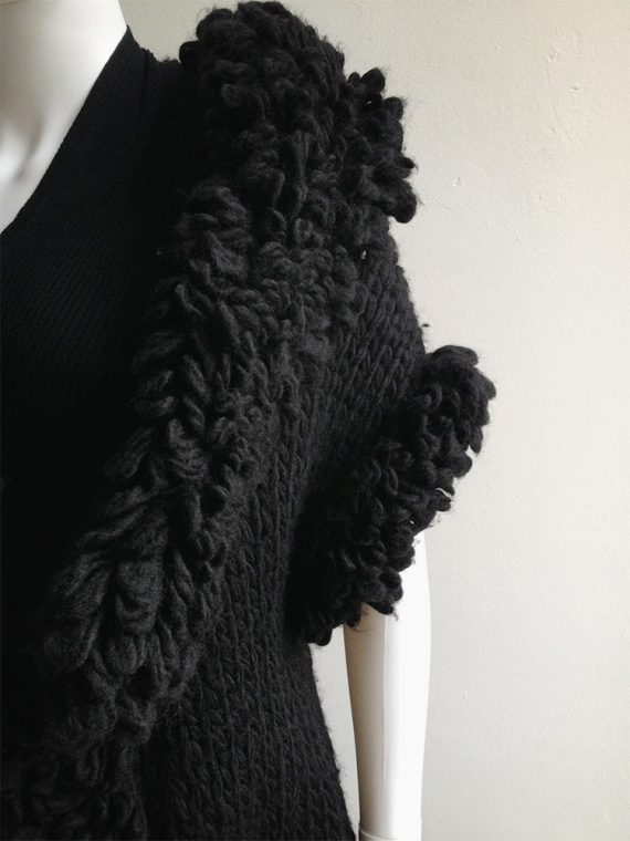 Yohji Yamamoto black 3D knitted cardigan 9622