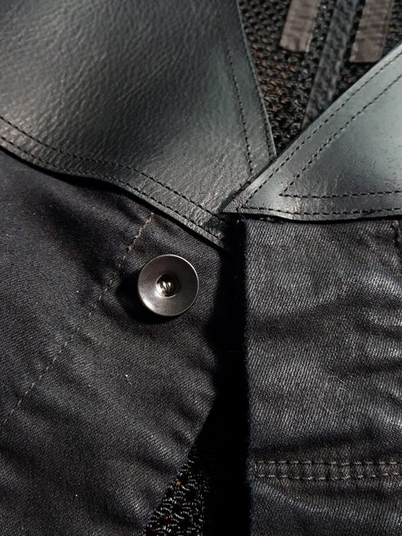 Rick Owens DRKSHDW black leather and jeans waistcoat 200410