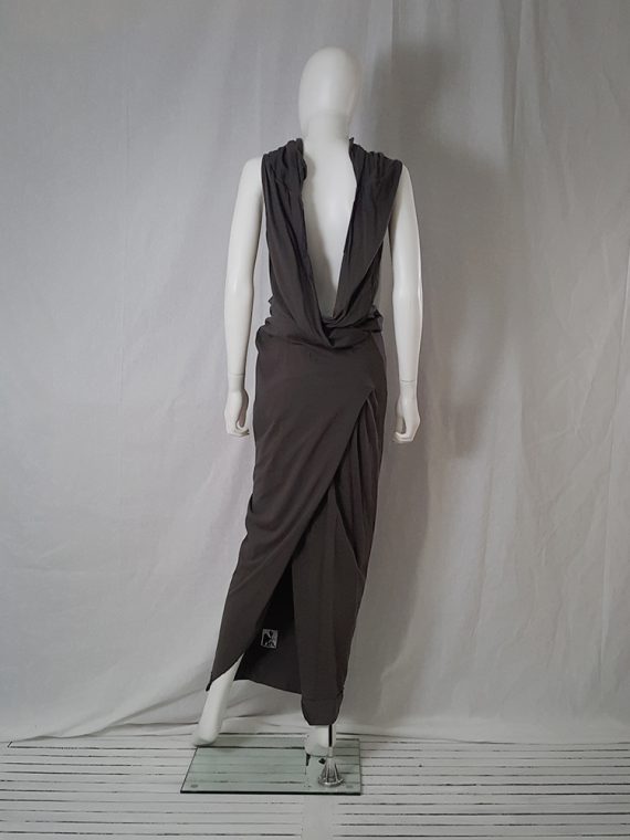 Rick Owens DRKSHDW brown maxi dress with open back _123839