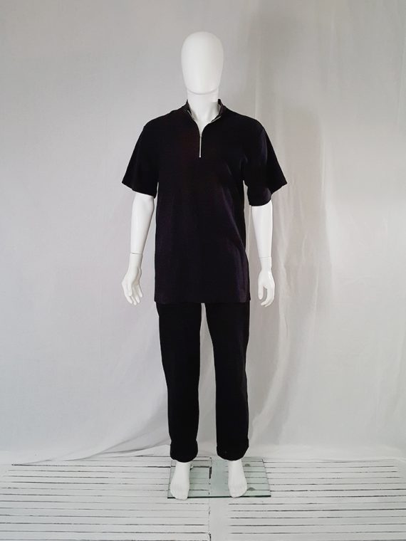 Yohji Yamamoto black zipper polo shirt 1980s vintage 141934
