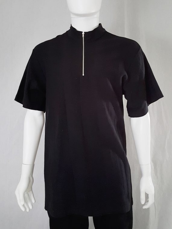 Yohji Yamamoto black zipper polo shirt 1980s vintage 142003