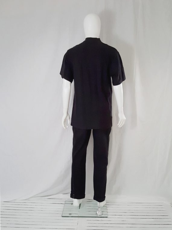 Yohji Yamamoto black zipper polo shirt 1980s vintage 142323
