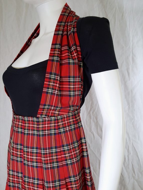 Comme des Garcons tricot blue jacket with tartan dungaree skirt AD 1990_170243