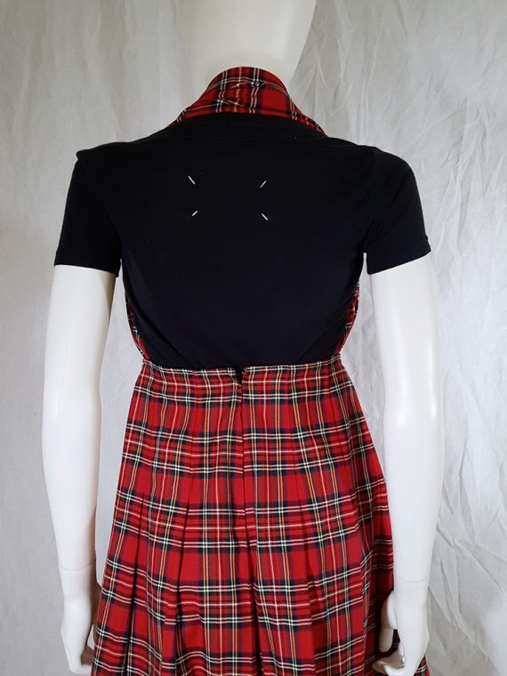 Comme des Garcons tricot blue jacket with tartan dungaree skirt AD 1990_170330
