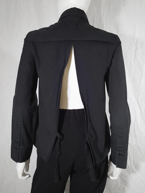 Yohji Yamamoto black open back shirt_172937