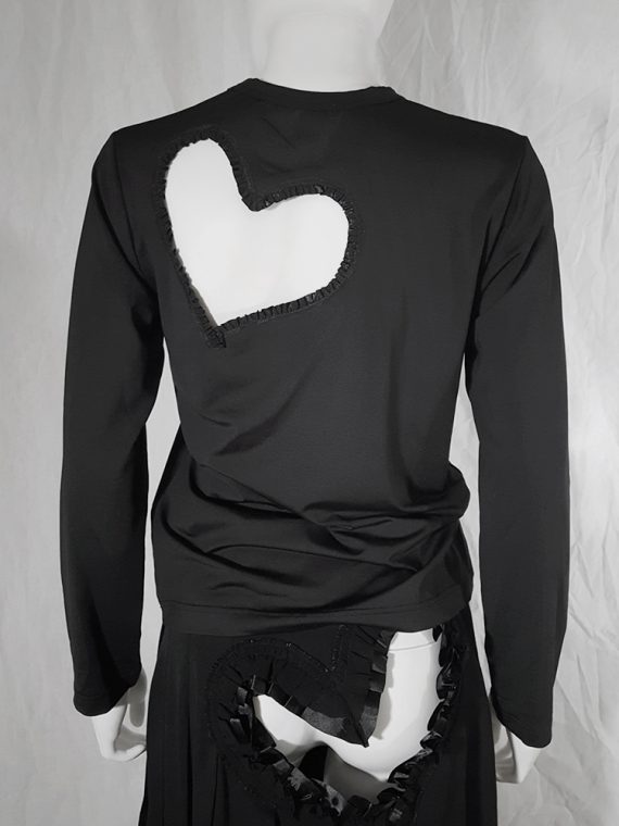 vintage Comme des Garcons black top with frilly heart cut outs fall 20081415