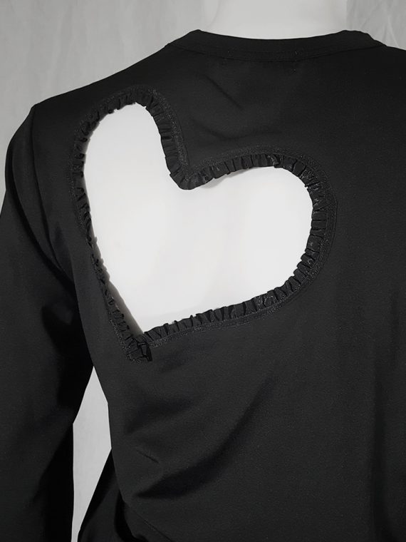 vintage Comme des Garcons black top with frilly heart cut outs fall 20081431