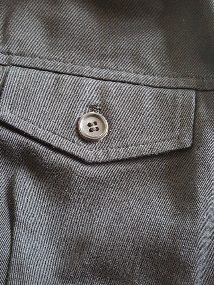 Comme des Garçons tricot blue jacket with tartan dungaree skirt — 1990 ...
