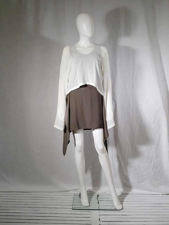 Ann Demeulemeester white silk blouse with back fringes 181001