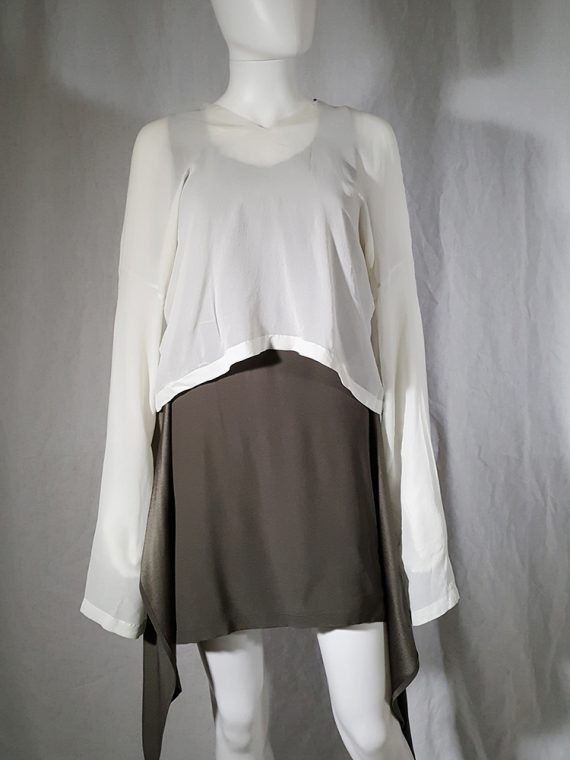 Ann Demeulemeester white silk blouse with back fringes 181011
