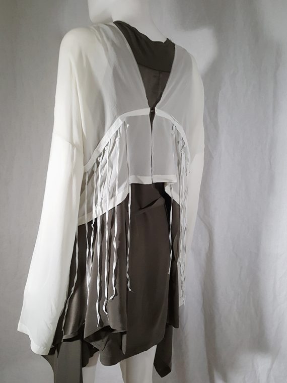 Ann Demeulemeester white silk blouse with back fringes 181149