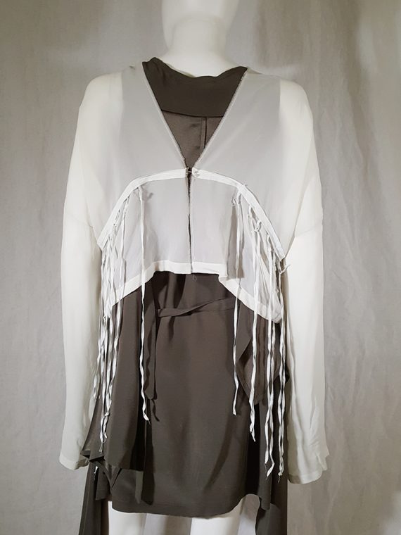 Ann Demeulemeester white silk blouse with back fringes 181235(0)