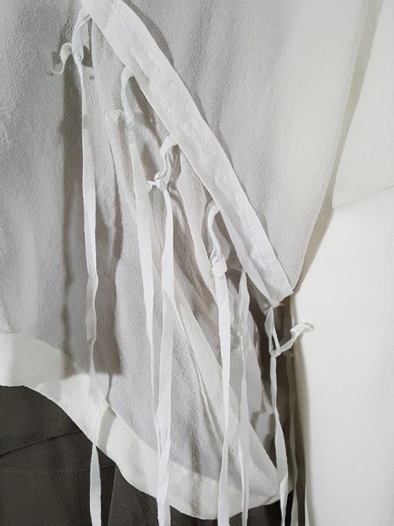 Ann Demeulemeester white silk blouse with back fringes 181245