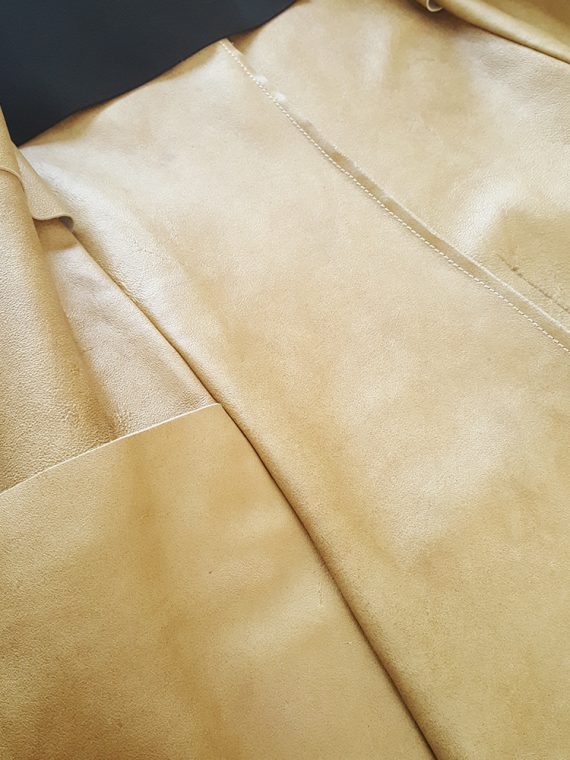 archive Maison Martin Margiela beige leather flat jacket spring 1998 141520