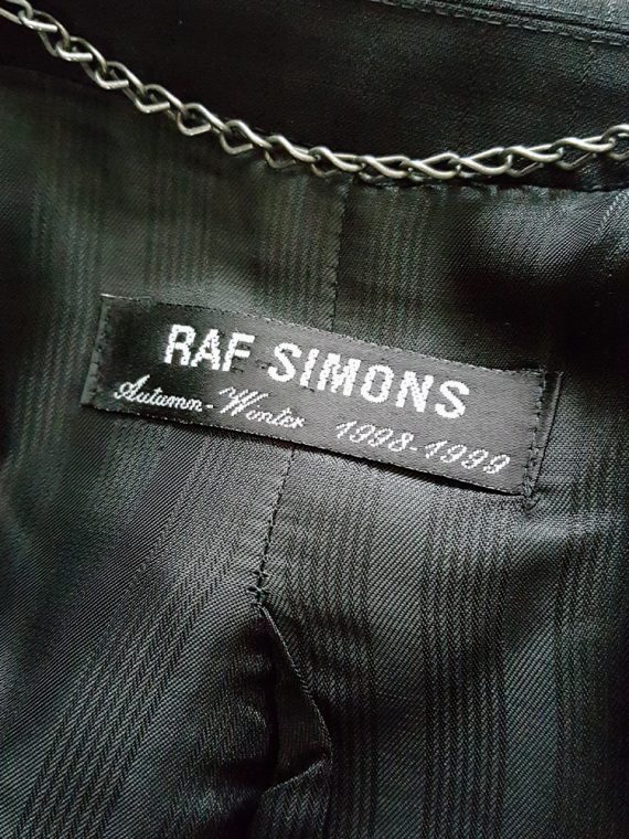 archive Raf Simons black striped one button blazer fall 1998 184034