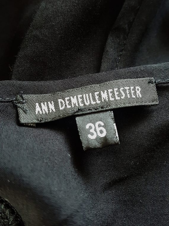 vintage Ann Demeulemeester black transformable top with white shoulder panel runway spring 2011 140306