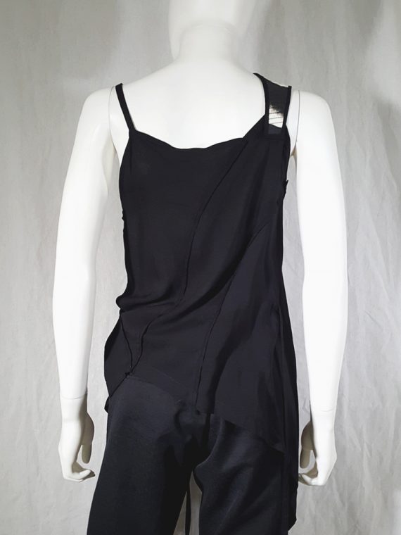 vintage Ann Demeulemeester black transformable top with white shoulder panel spring 2011 161741(0)
