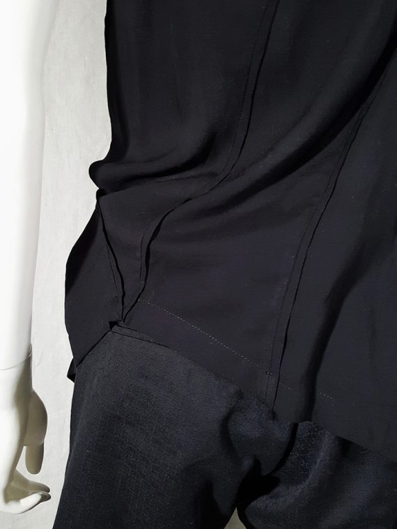 vintage Ann Demeulemeester black transformable top with white shoulder panel spring 2011 161754