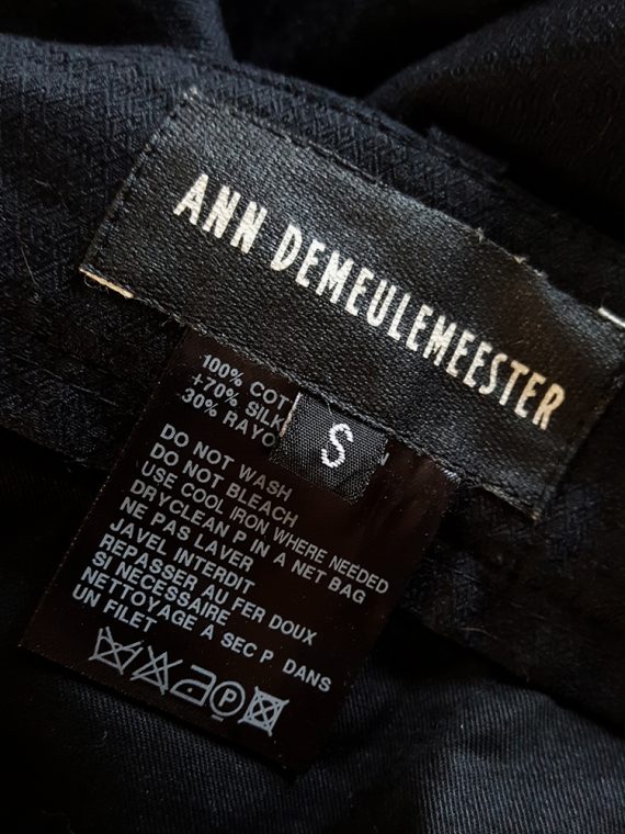 vintage Ann Demeulemeester black trousers with lace trim 1990s200657