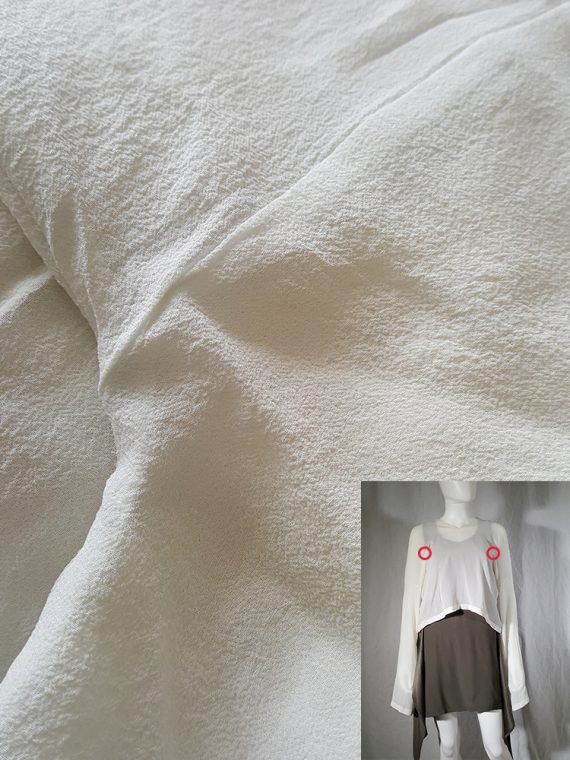 vintage Ann Demeulemeester white silk blouse with back fringes 140057