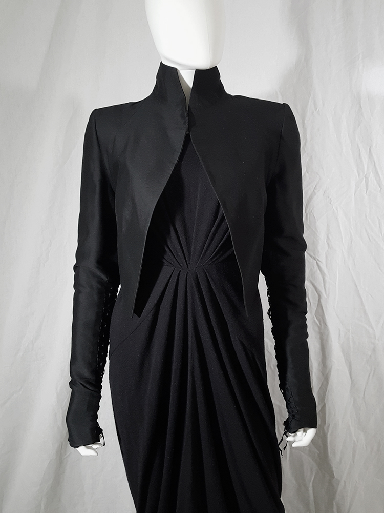 vintage Haider Ackermann black jacket with lace up back and sleeves runway fall 2008 155951