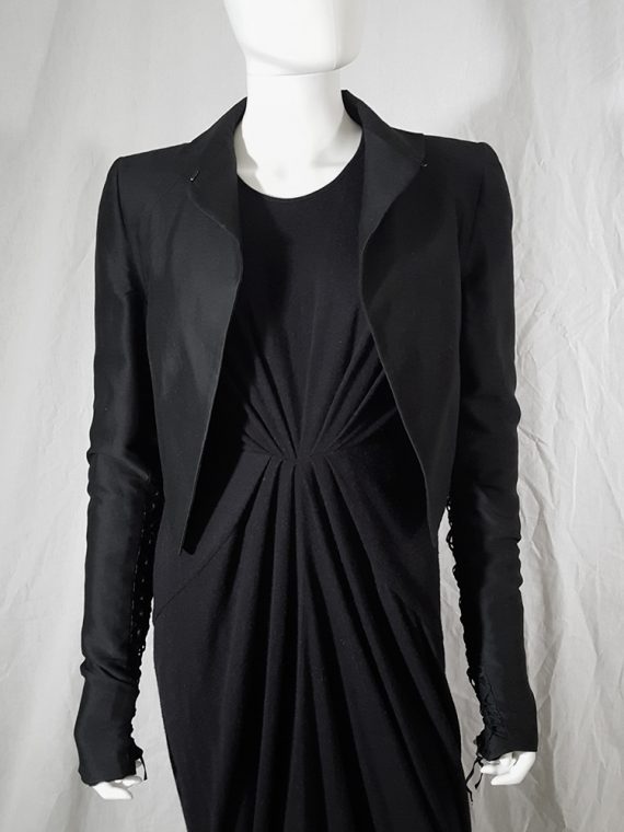 vintage Haider Ackermann black jacket with lace up back and sleeves runway fall 2008 160125