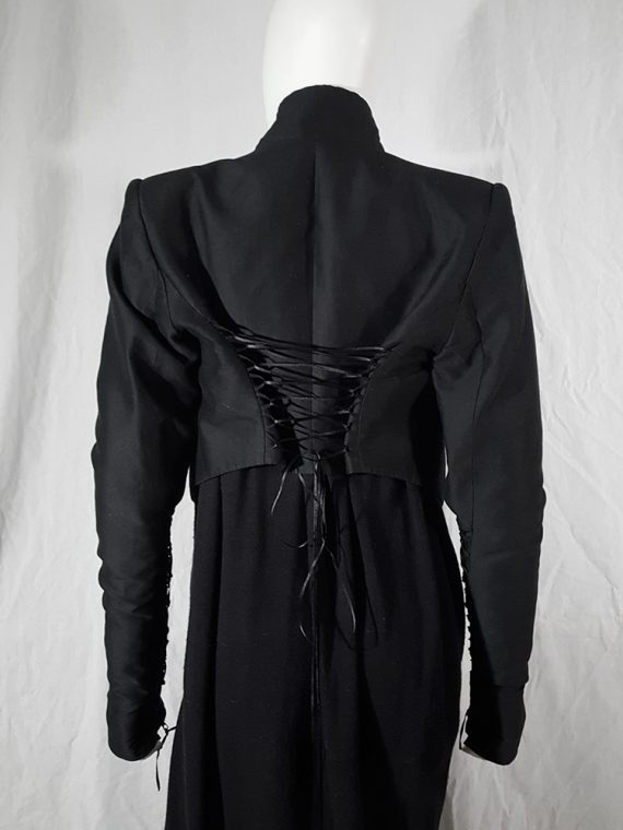 vintage Haider Ackermann black jacket with lace up back and sleeves runway fall 2008 160345