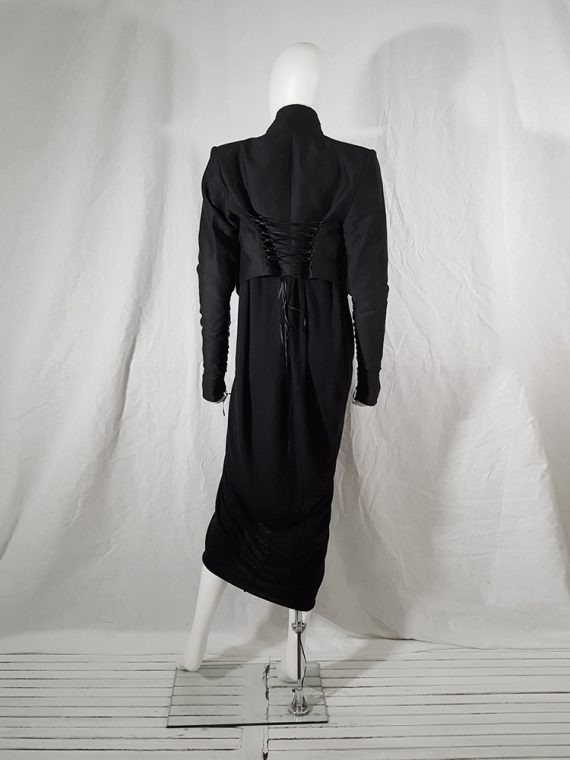 vintage Haider Ackermann black jacket with lace up back and sleeves runway fall 2008 160522(0)