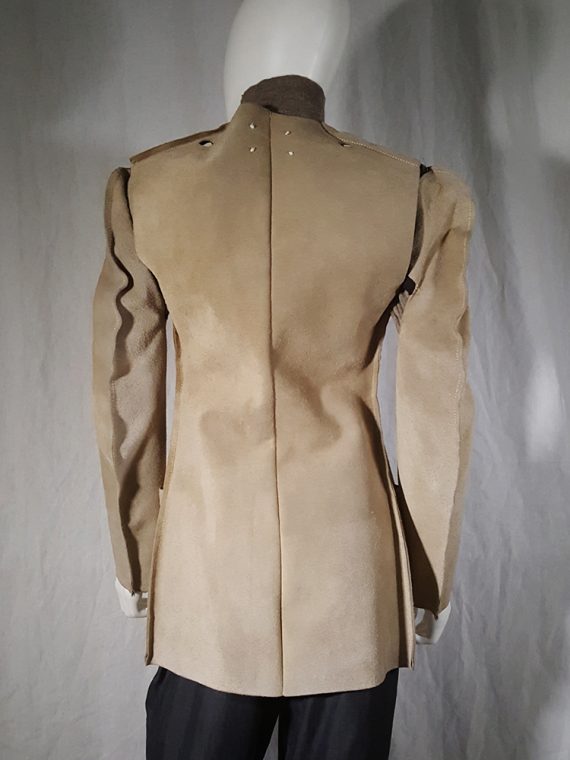 vintage Maison Martin Margiela beige leather flat jacket spring 1998 185919