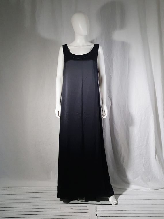vintage Maison Martin Margiela dark blue dress with exposed stitching spring 2002 190814