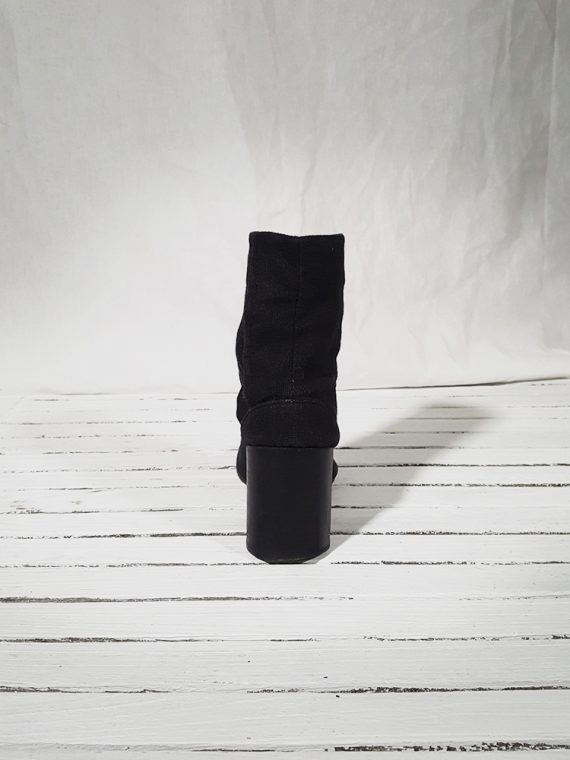 vintage Maison Martin Margiela dark grey linen tabi boots with block heel 150925(0)