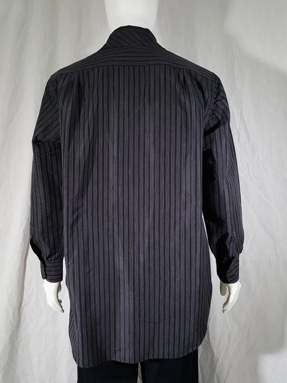 vintage Yohji Yamamoto pour homme grey striped shirt with attached tie 152420