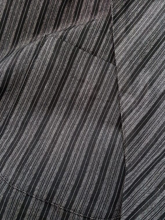 vintage Yohji Yamamoto pour homme grey striped shirt with attached tie 184725