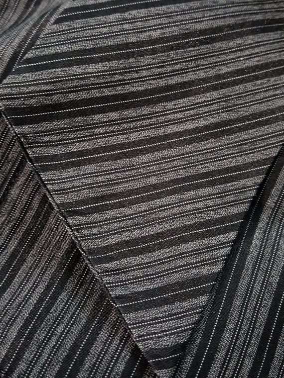 vintage Yohji Yamamoto pour homme grey striped shirt with attached tie 184732(0)