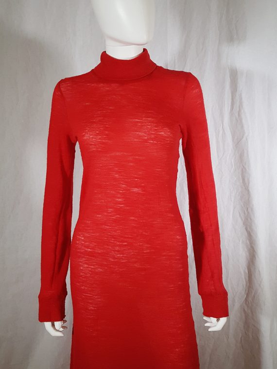 Ann Demeulemeester red knit maxi dress fall 1996 151645