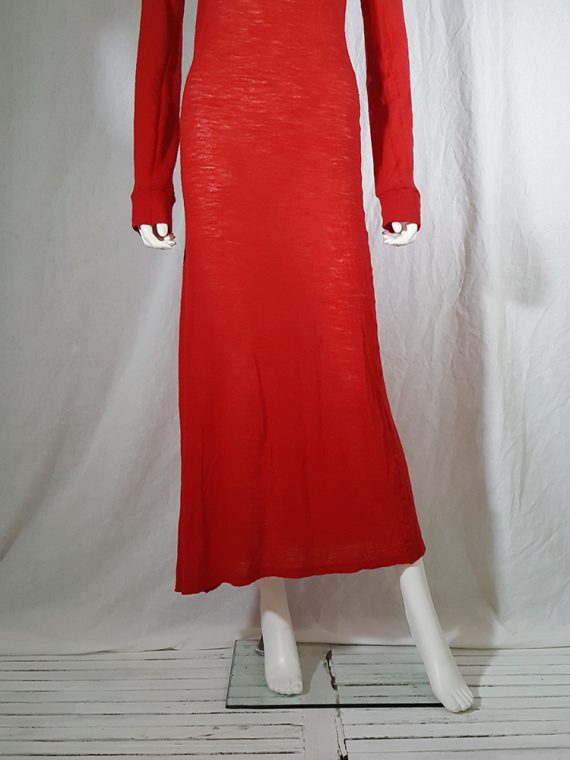 Ann Demeulemeester red knit maxi dress fall 1996 151741