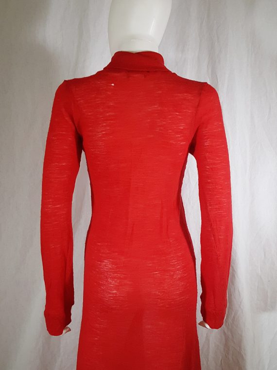 Ann Demeulemeester red knit maxi dress fall 1996 151853(0)
