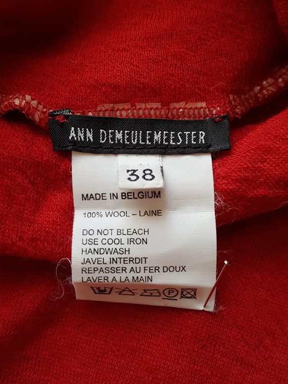 Ann Demeulemeester red knit maxi dress fall 1996 162028