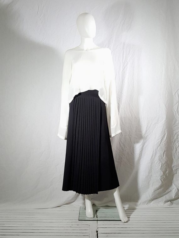 archive Dries Van Noten black front pleated skirt early 90s 162123