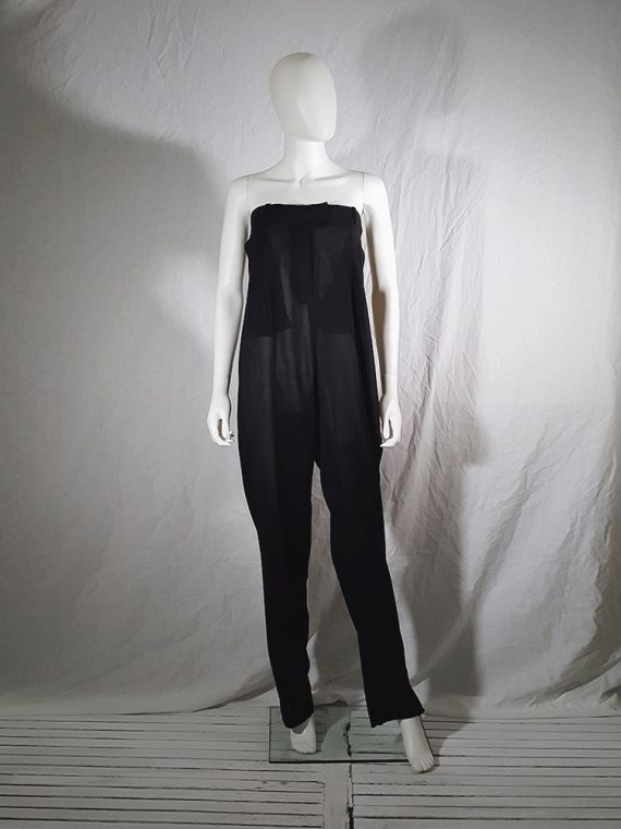 vintage 1990s Ann Demeulemeester black strapless jumpsuit 165324