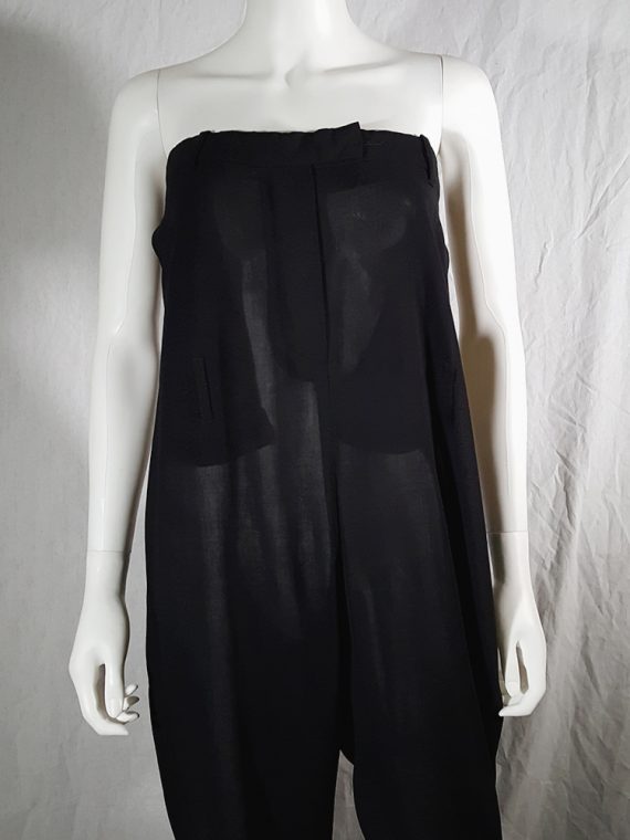 vintage 1990s Ann Demeulemeester black strapless jumpsuit 165335