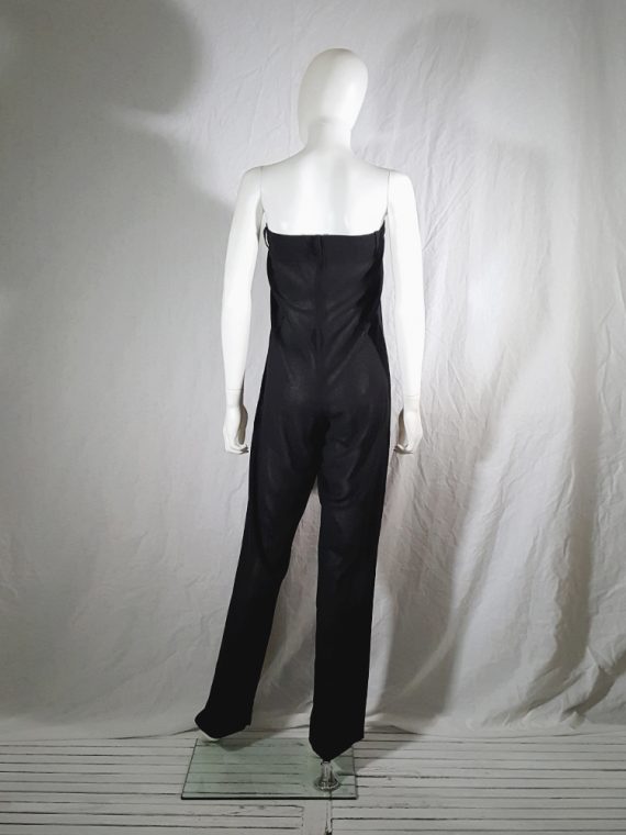 vintage 1990s Ann Demeulemeester black strapless jumpsuit 165653
