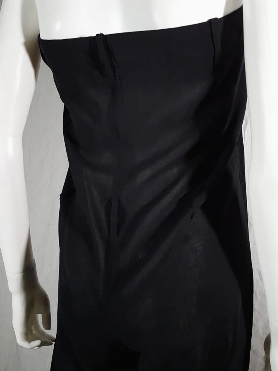 vintage 1990s Ann Demeulemeester black strapless jumpsuit 165717