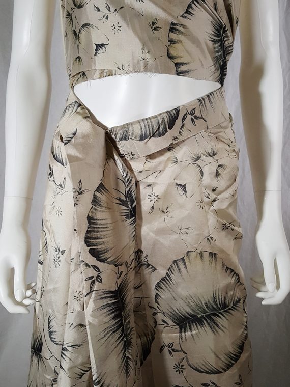 vintage Dries Van Noten beige palm printed wrap top and skirt spring 1998 142757