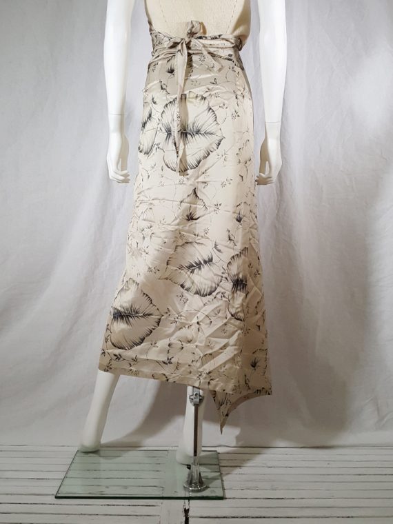 vintage Dries Van Noten beige palm printed wrap top and skirt spring 1998 142845