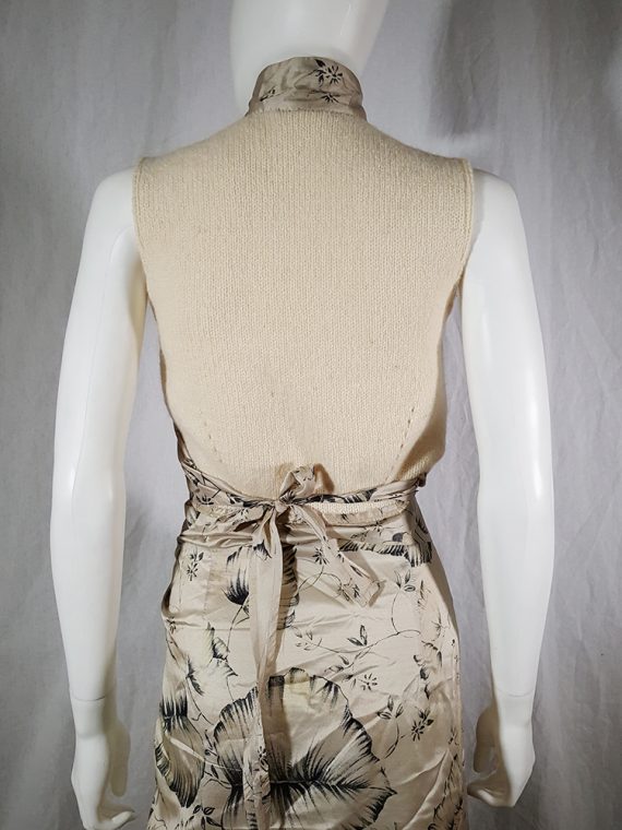 vintage Dries Van Noten beige palm printed wrap top and skirt spring 1998 142912