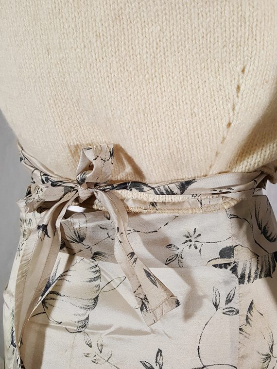 vintage Dries Van Noten beige palm printed wrap top and skirt spring 1998 142941