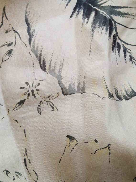vintage Dries Van Noten beige palm printed wrap top and skirt spring 1998 162845(0)