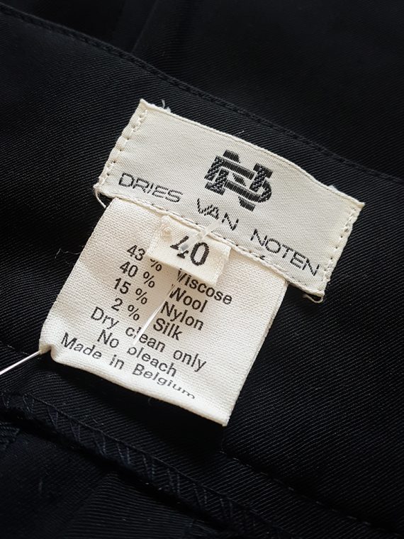vintage Dries Van Noten black front pleated skirt early 90s 152110