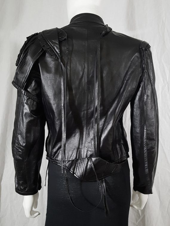 vintage Hussein Chalayan deconstructed layered leather jacket runway spring 2002 170833